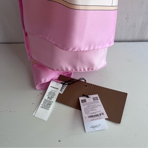 🔴SOLD🔴 BURBERRY Classic Bundle- TB Monogram Bag Tan & Check Pink Scarf - Picture 12 of 16